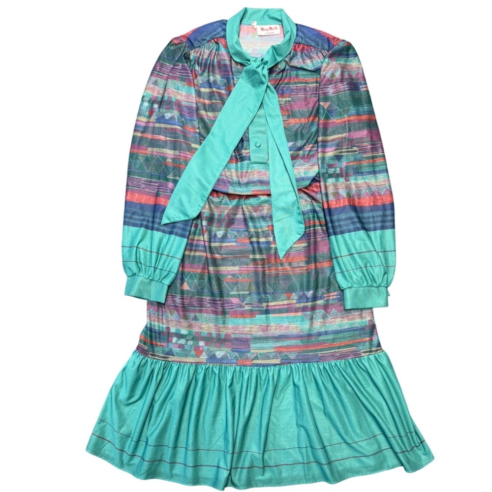 Vintage Mary‎ Martin Florida 2 Piece Set Blouse Skirt Multicolor Abstract